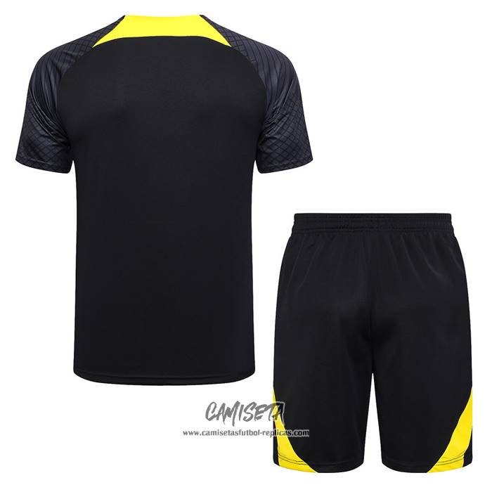 Chandal del Paris Saint-Germain Jordan 2023-2024 Manga Corta Negro - Pantalon Corto